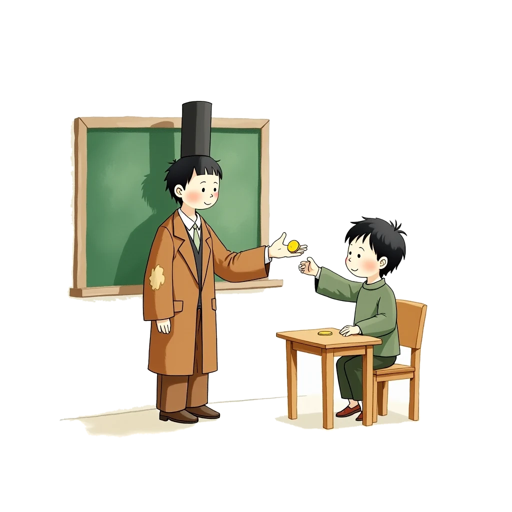 Picture story for the kanji 貸, meaning lend