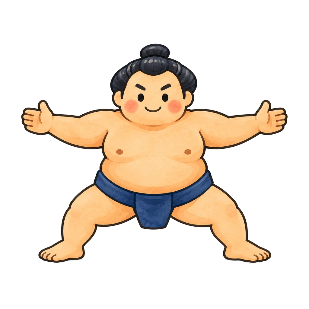 Picture story for the kanji 大, meaning large