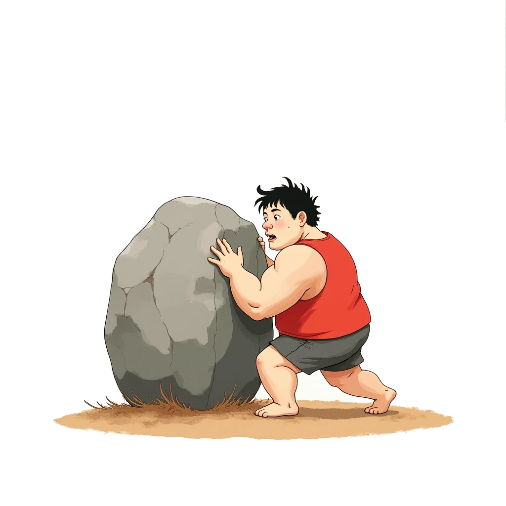 Picture story for the kanji 動, meaning move