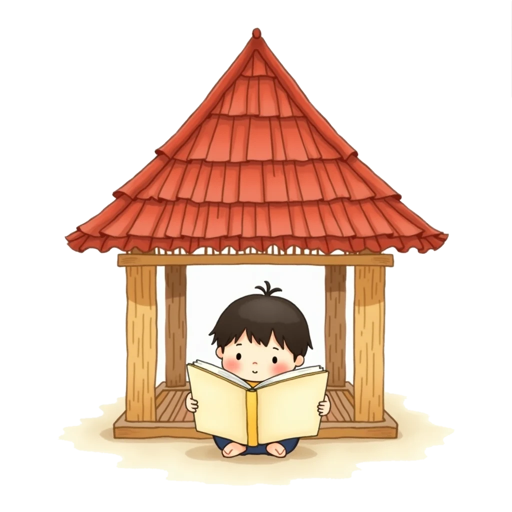 Picture story for the kanji 字, meaning character