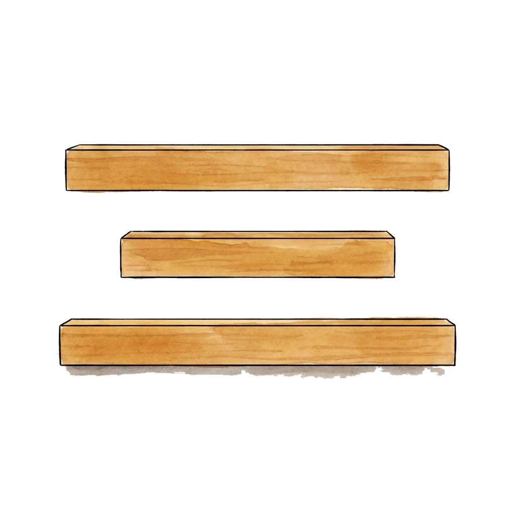 Picture story for the kanji 三, meaning three
