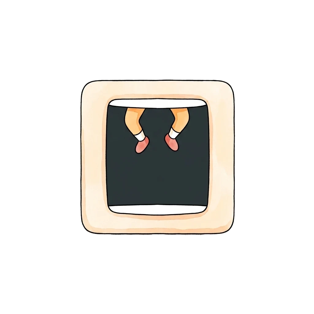 Picture story for the kanji 四, meaning four