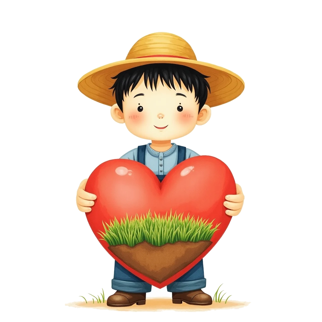 Picture story for the kanji 思, meaning think