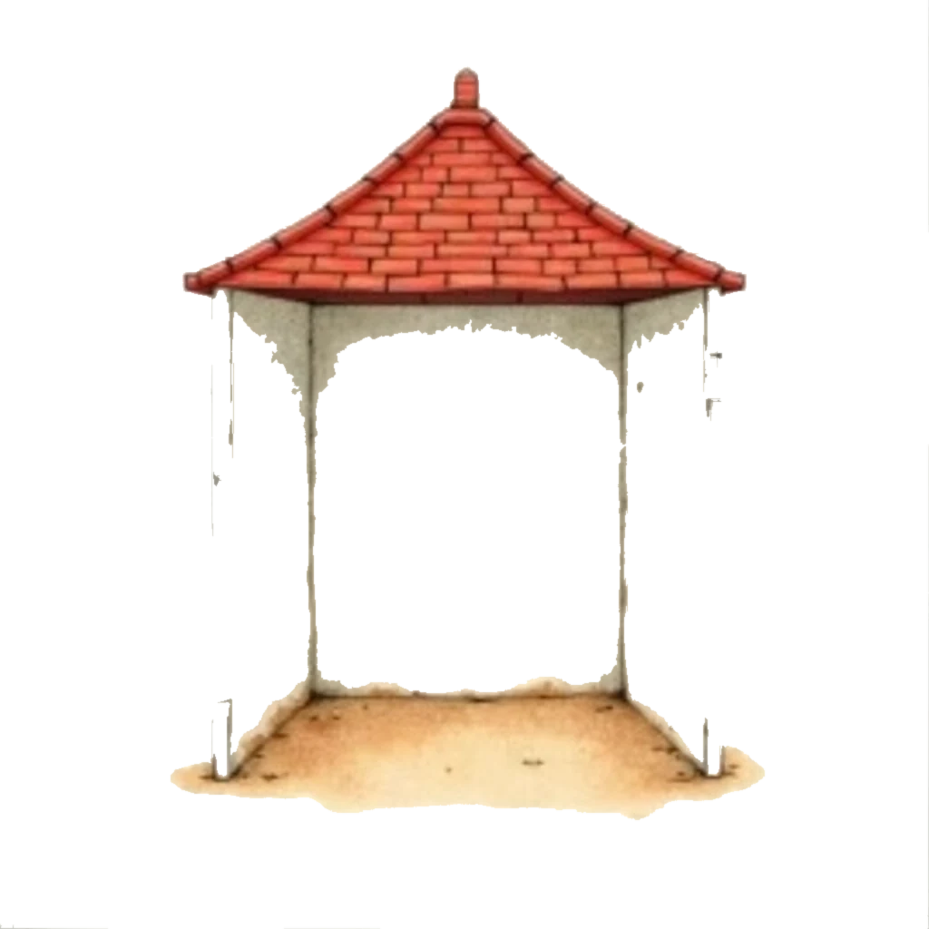 Picture story for the kanji 室, meaning room