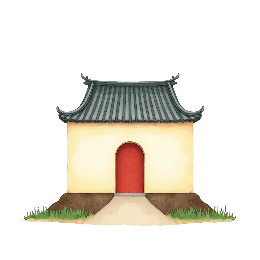 Picture story for the kanji 堂, meaning hall
